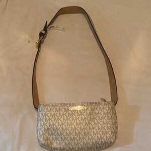 Michael Kors Beige and Brown Crossbody Bag